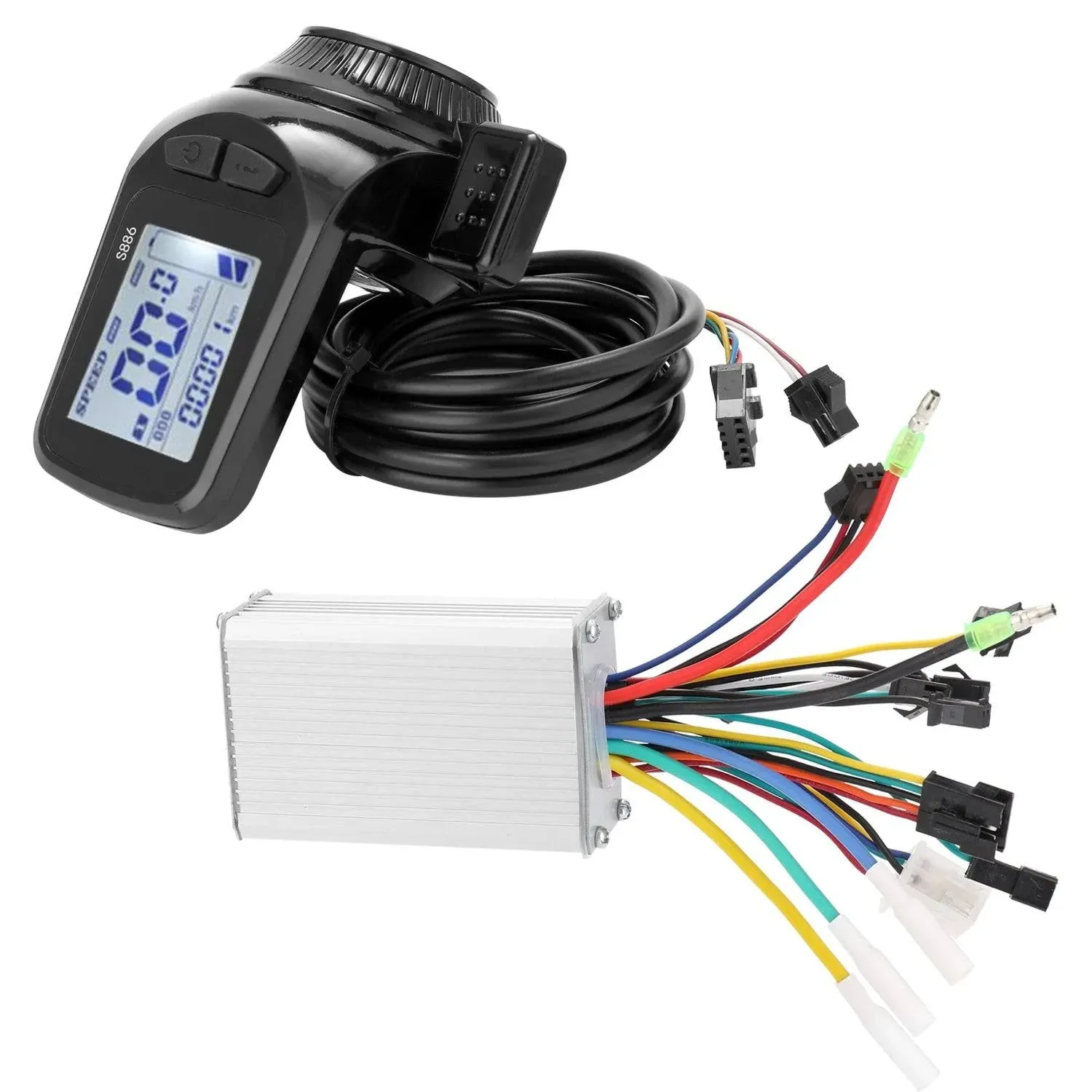 24V-48V 350W Motor Brushless Controller LCD Display Panel Thumb Throttle Electric Bicycles Scooter Brushless Controller Kit