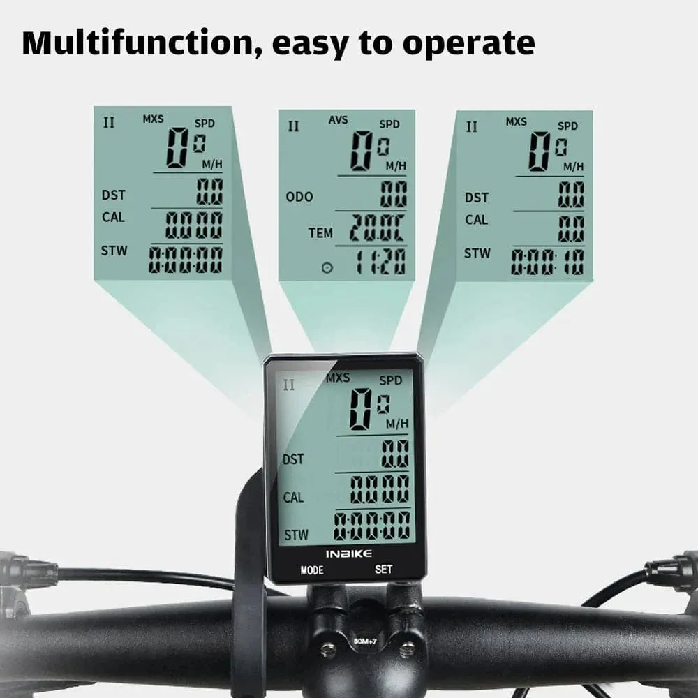 2.8 inch Bike Wireless Computer Multifunction Rainproof Riding Bicycle Odometer Cycling Speedometer Stopwatch Backlight Display