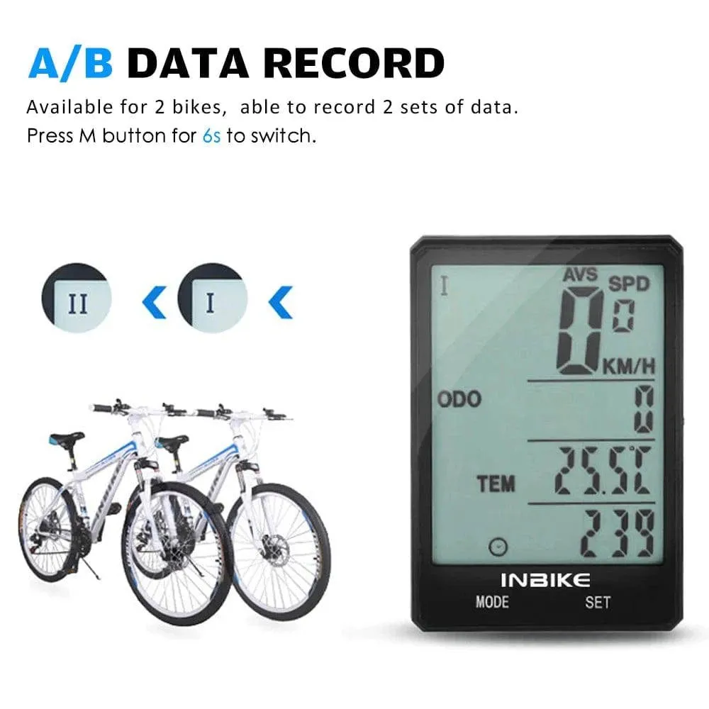 2.8 inch Bike Wireless Computer Multifunction Rainproof Riding Bicycle Odometer Cycling Speedometer Stopwatch Backlight Display