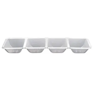 4 Clear Rectangle Compartment Tray