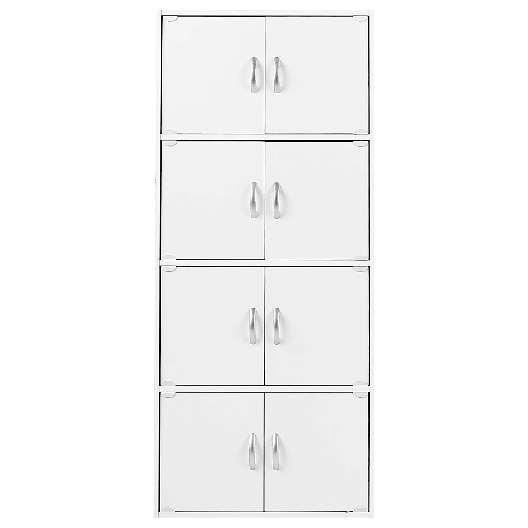 8 Door Enclosed Multipurpose Storage Cabinet for Home and Office, White (Used)