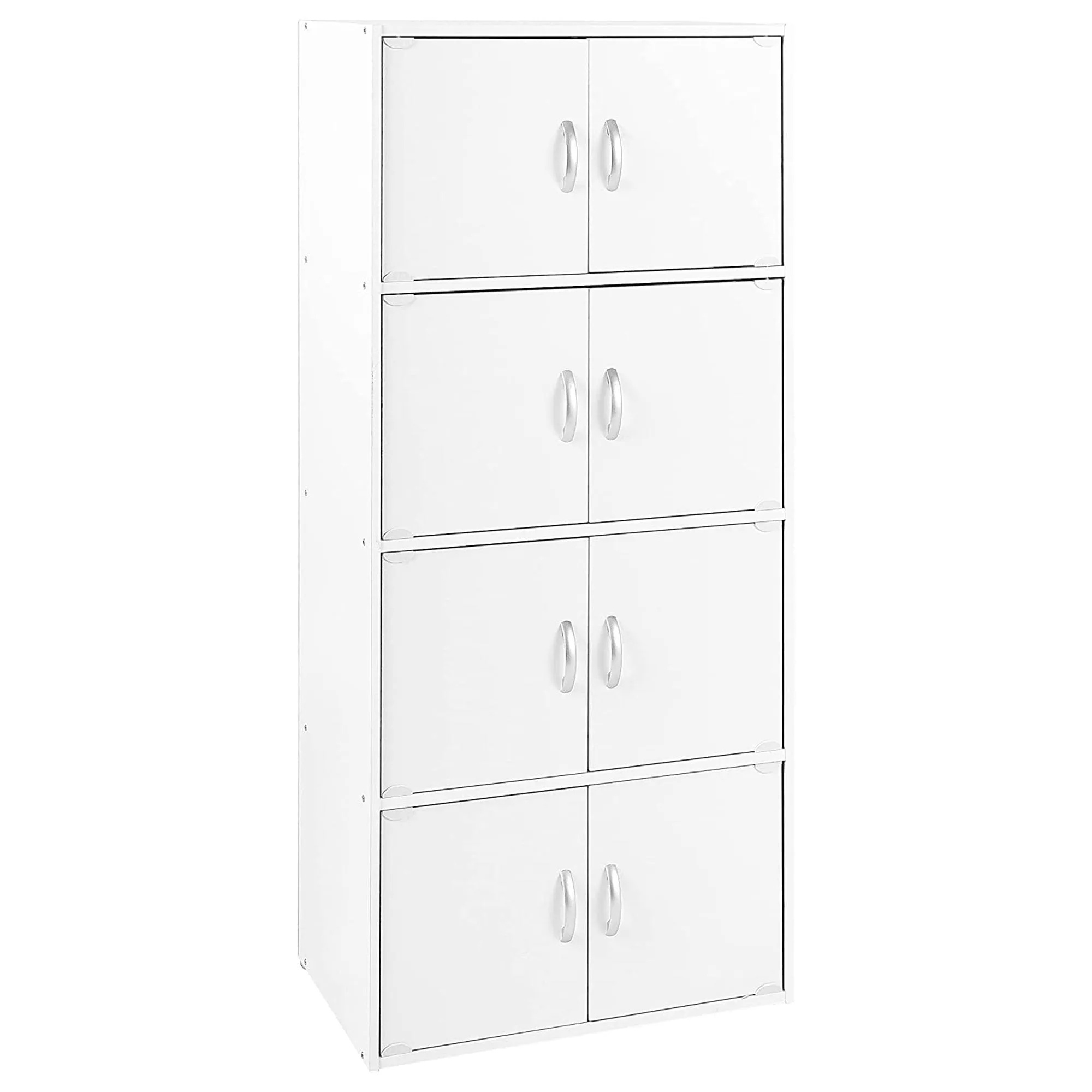 8 Door Enclosed Multipurpose Storage Cabinet for Home and Office, White (Used)