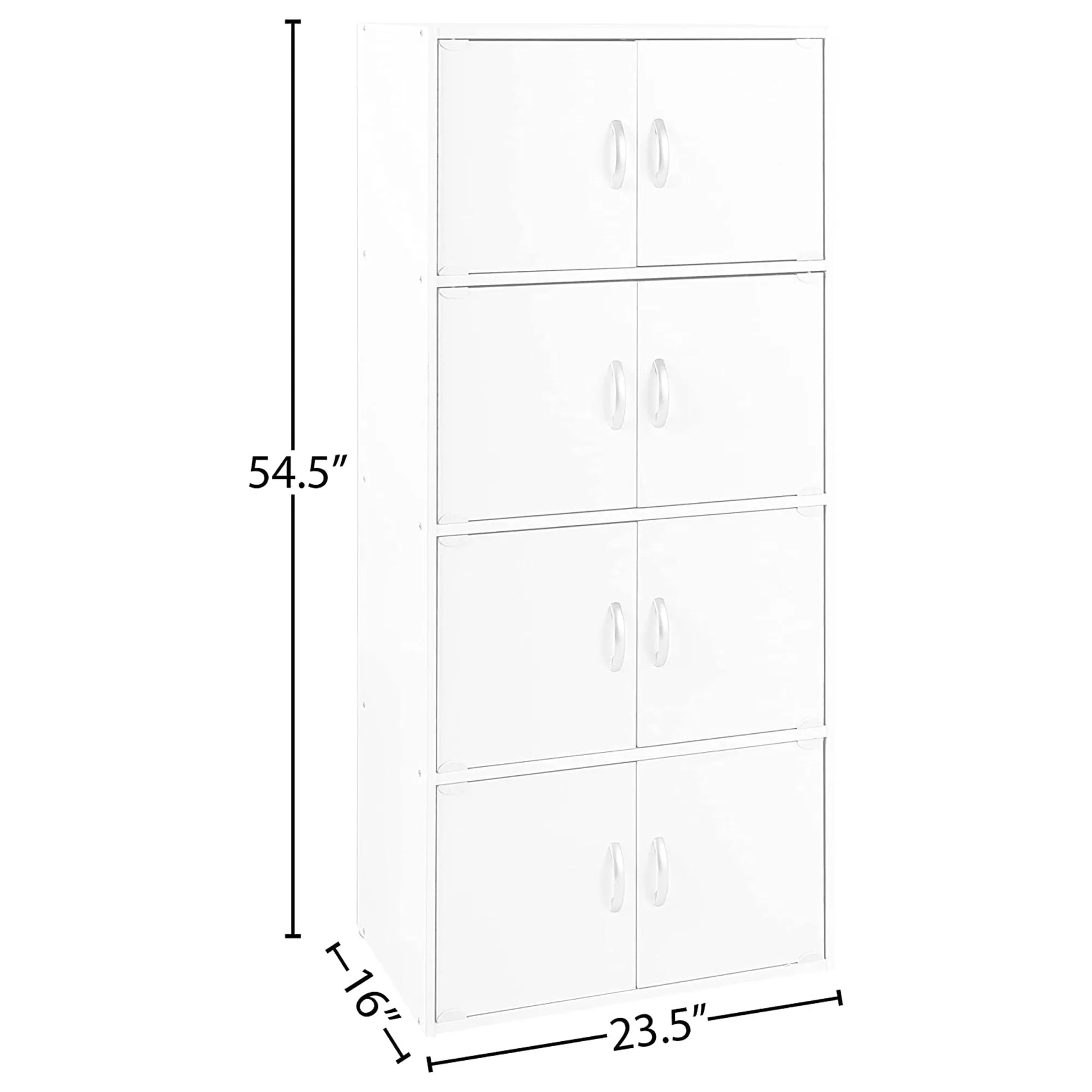 8 Door Enclosed Multipurpose Storage Cabinet for Home and Office, White (Used)