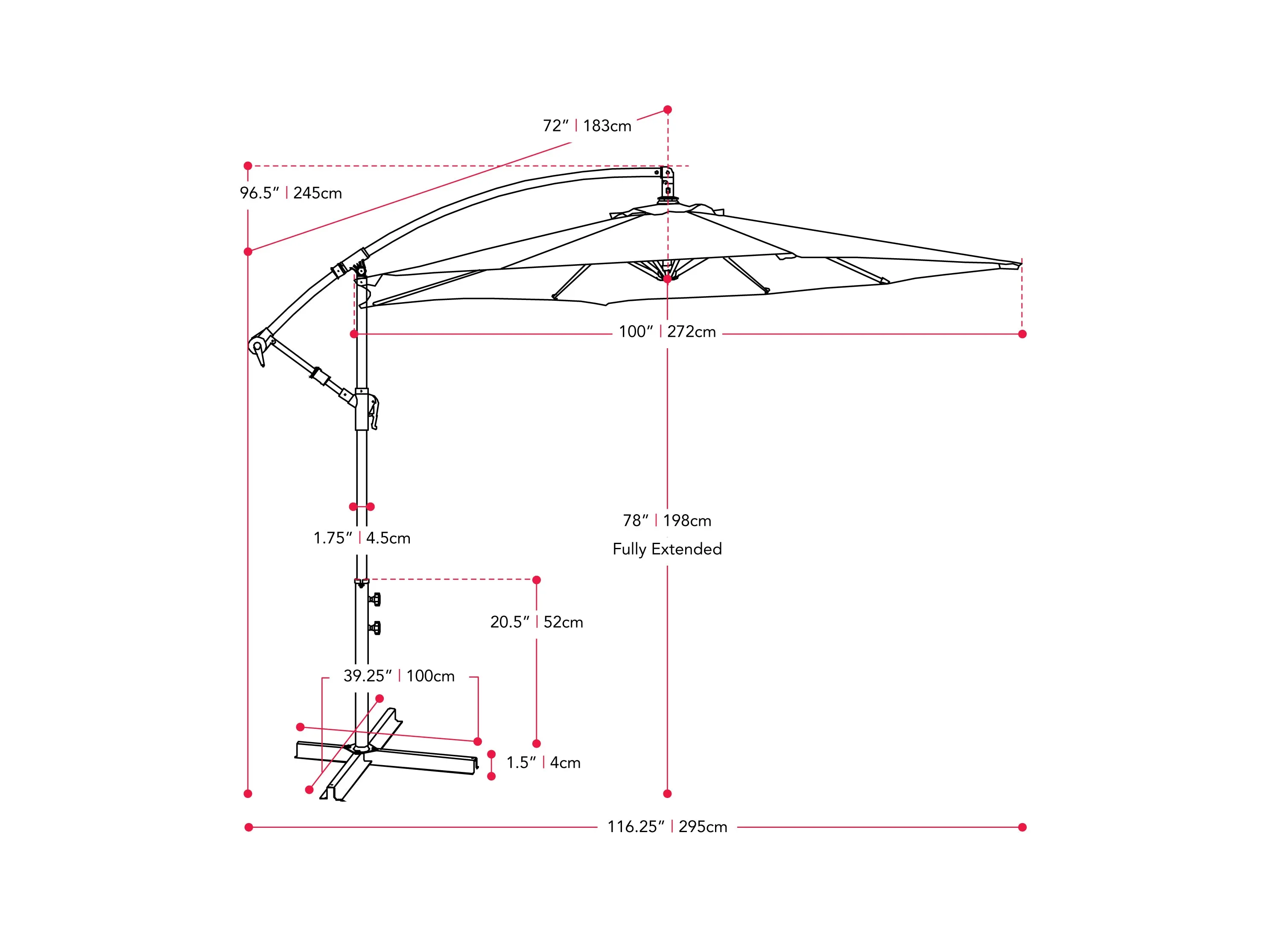 9ft Taupe Cantilever Umbrella