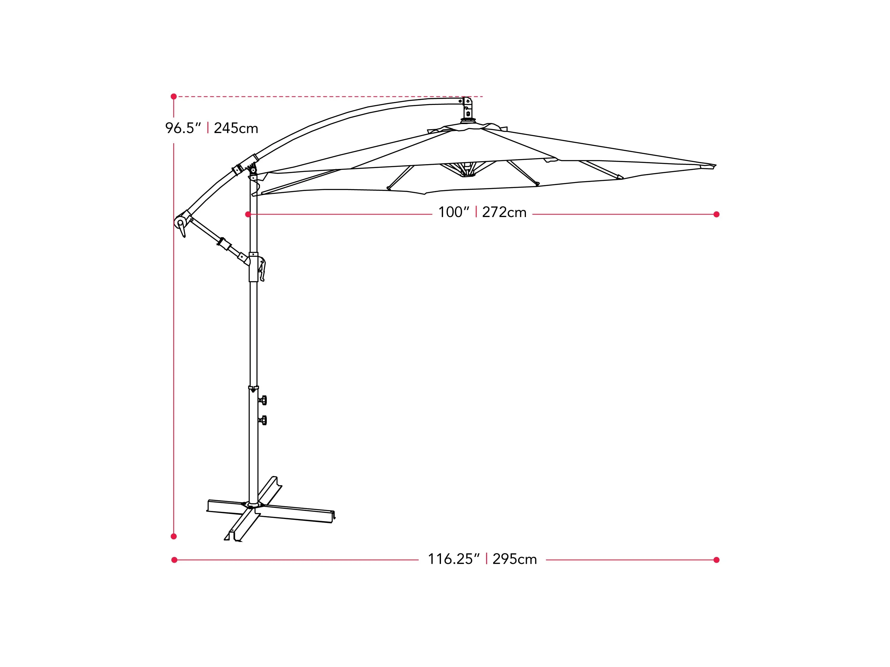 9ft Taupe Cantilever Umbrella