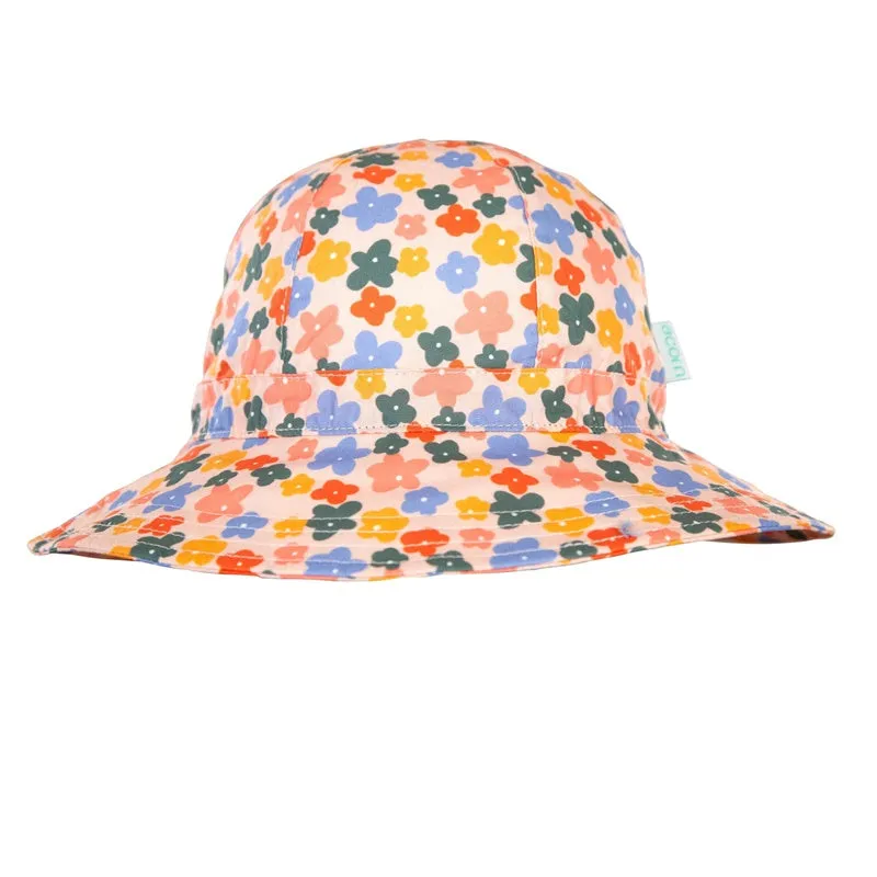 Acorn - Flower Field Wide Brim Sunhat - Peach & Multi