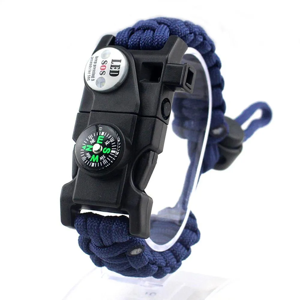 Adjustable Survival Bracelet, Paracord Emergency Sports Wristband