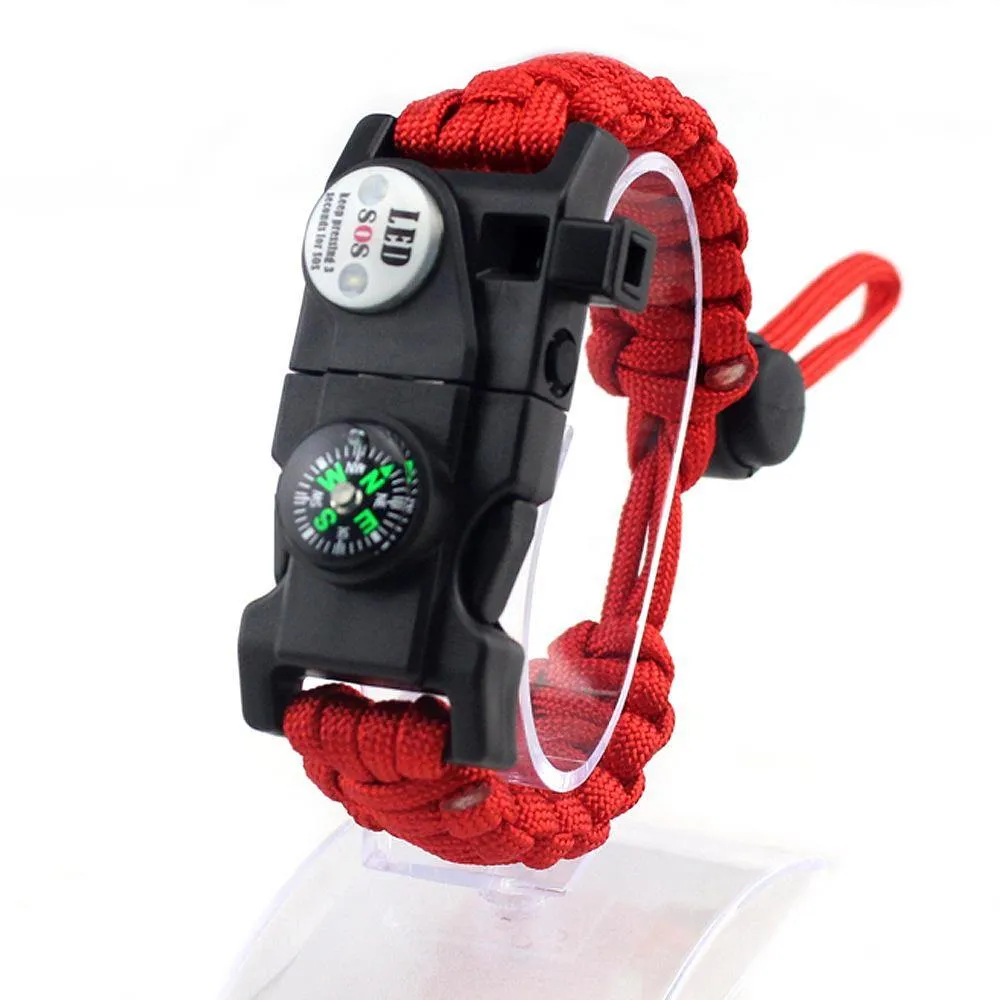 Adjustable Survival Bracelet, Paracord Emergency Sports Wristband