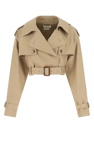 Alexander McQueen Belted Cropped Trench Coat