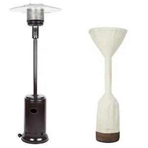 AmazonBasics Havana Bronze Commercial Patio Heater and Standup Patio Heater Cover Set