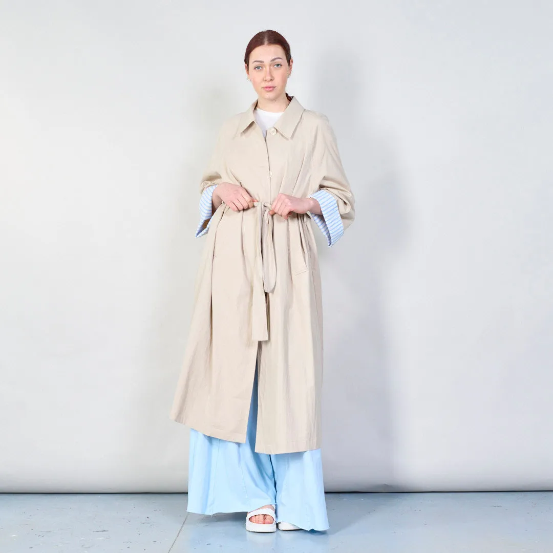 Belted trench coat with contrast cuffs wholesale