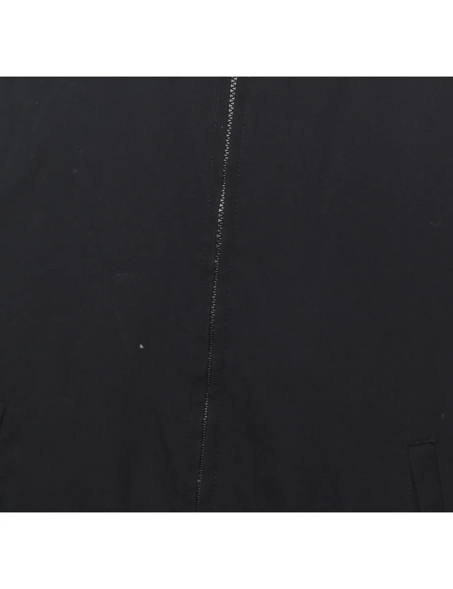 Black Classic Zip-Front Bomber Jacket - L