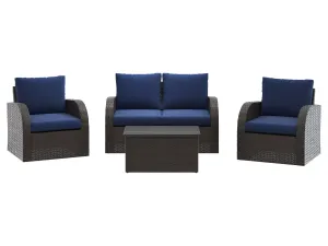 Blue Outdoor Loveseat 5pc Set