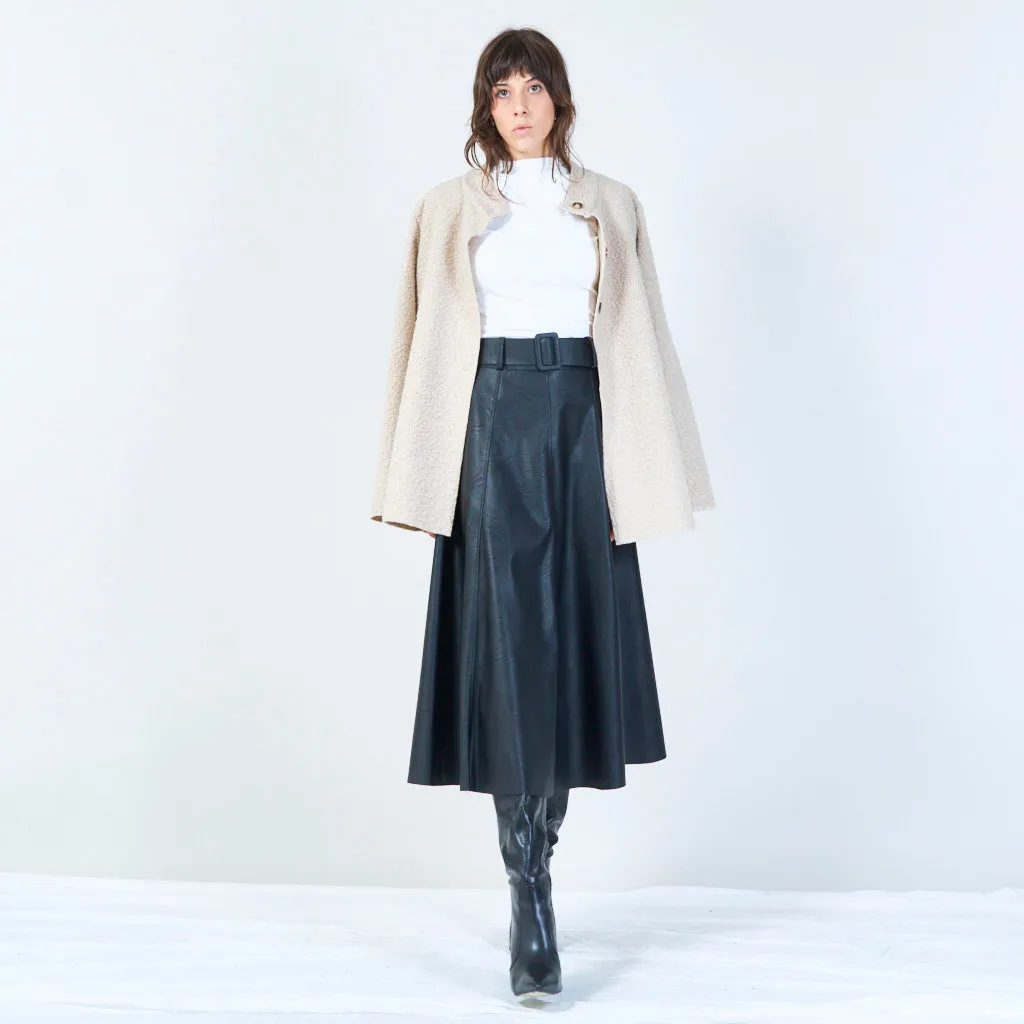 Button-up cozy knit coat with textured finish wholesale