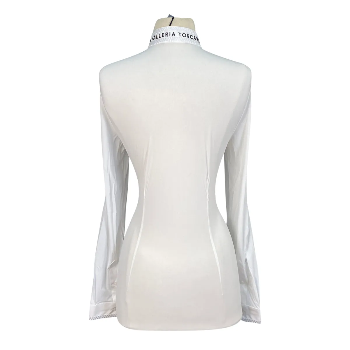 Cavalleria Toscana L/S Jersey 'Elegant Embroidery' Competition Shirt  in White - Women's Medium