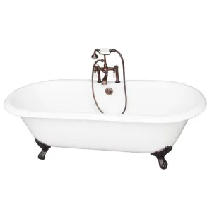 Columbus 61″ Cast Iron Double Roll Top Tub Kit – Oil Rubbed Bronze Accessories