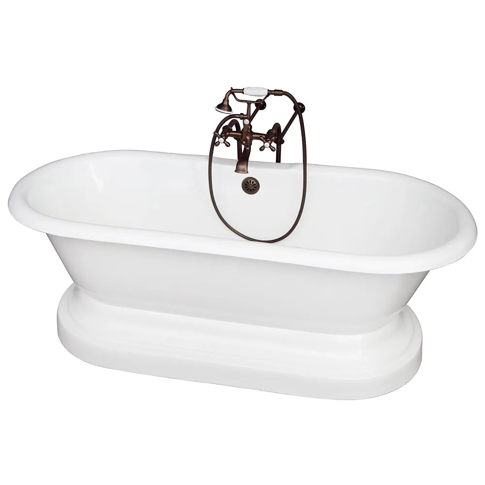 Columbus 61″ Cast Iron Double Roll Top Tub Kit – Oil Rubbed Bronze Accessories