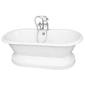 Columbus 61″ Cast Iron Double Roll Top Tub Kit – Polished Chrome Accessories