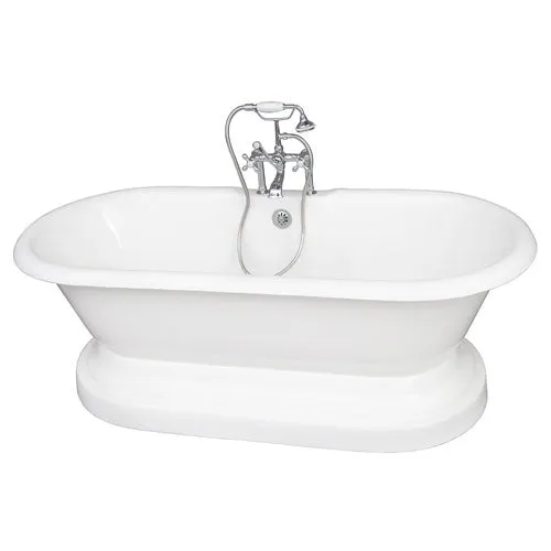 Columbus 61″ Cast Iron Double Roll Top Tub Kit – Polished Chrome Accessories