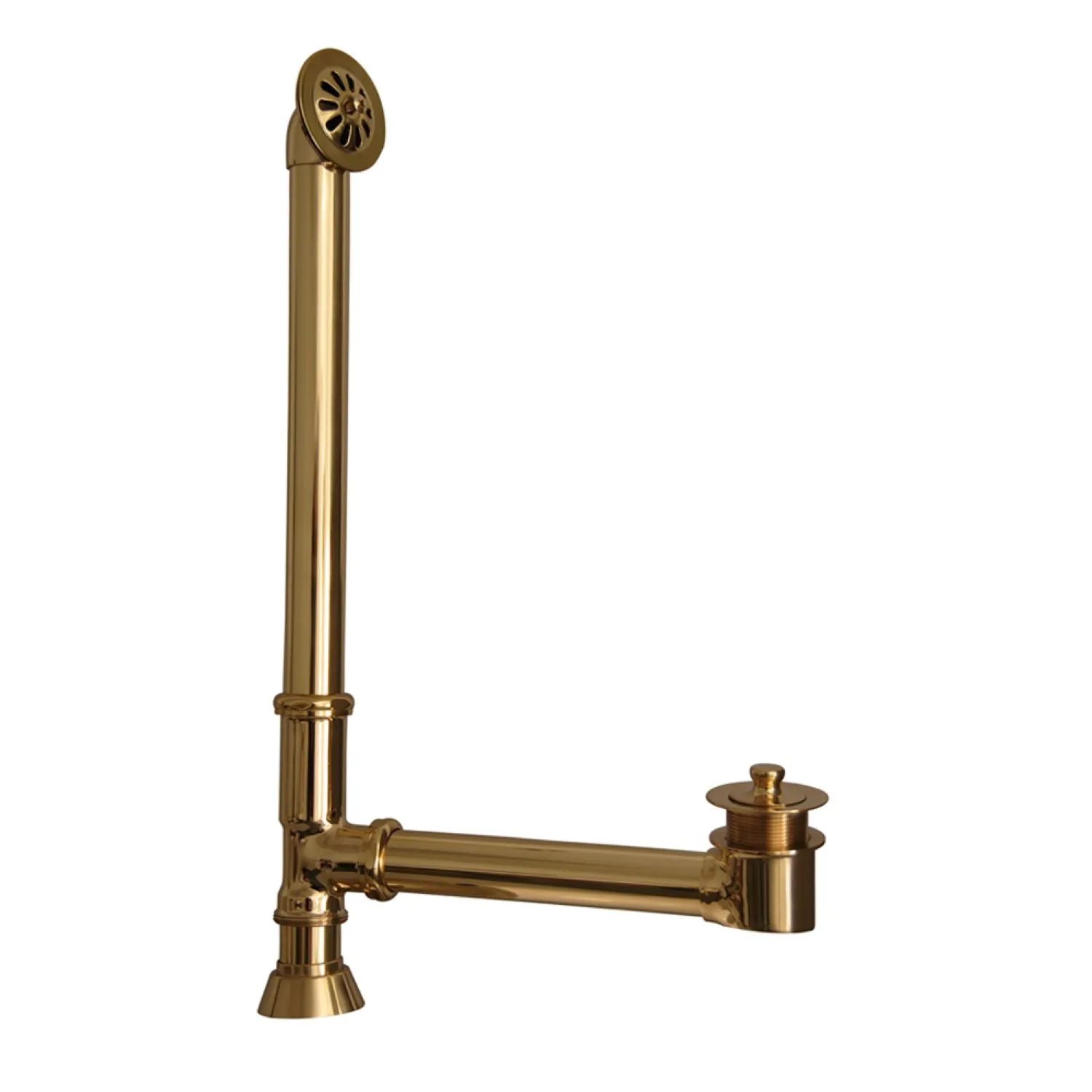 Columbus 61" Cast Iron Double Roll Top Tub Kit-Polished Brass Accessories