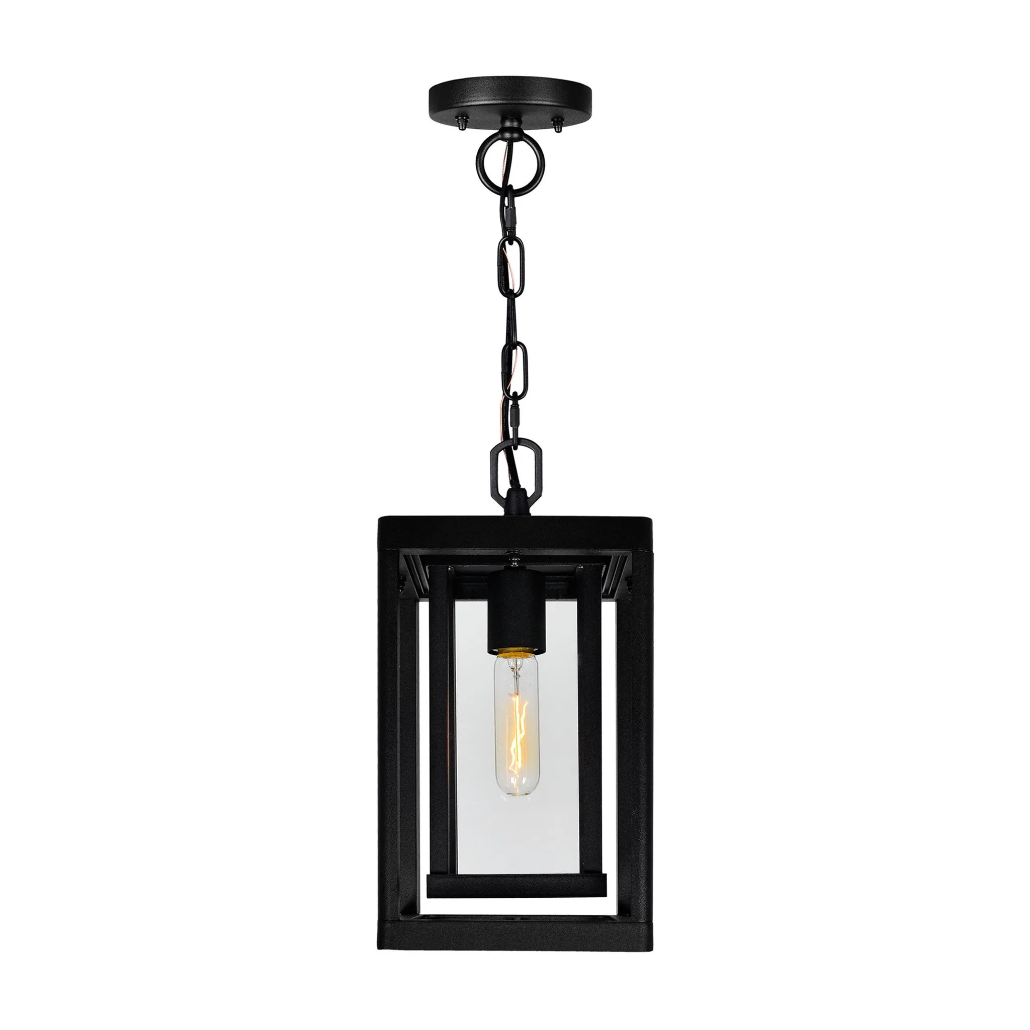 CWI Lighting Mulvane 1-Light Black Outdoor Hanging Light