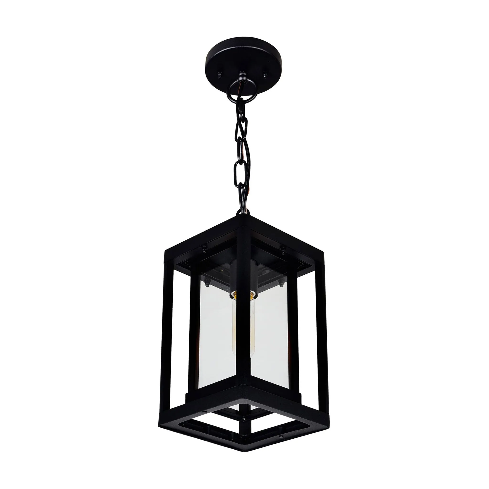 CWI Lighting Mulvane 1-Light Black Outdoor Hanging Light