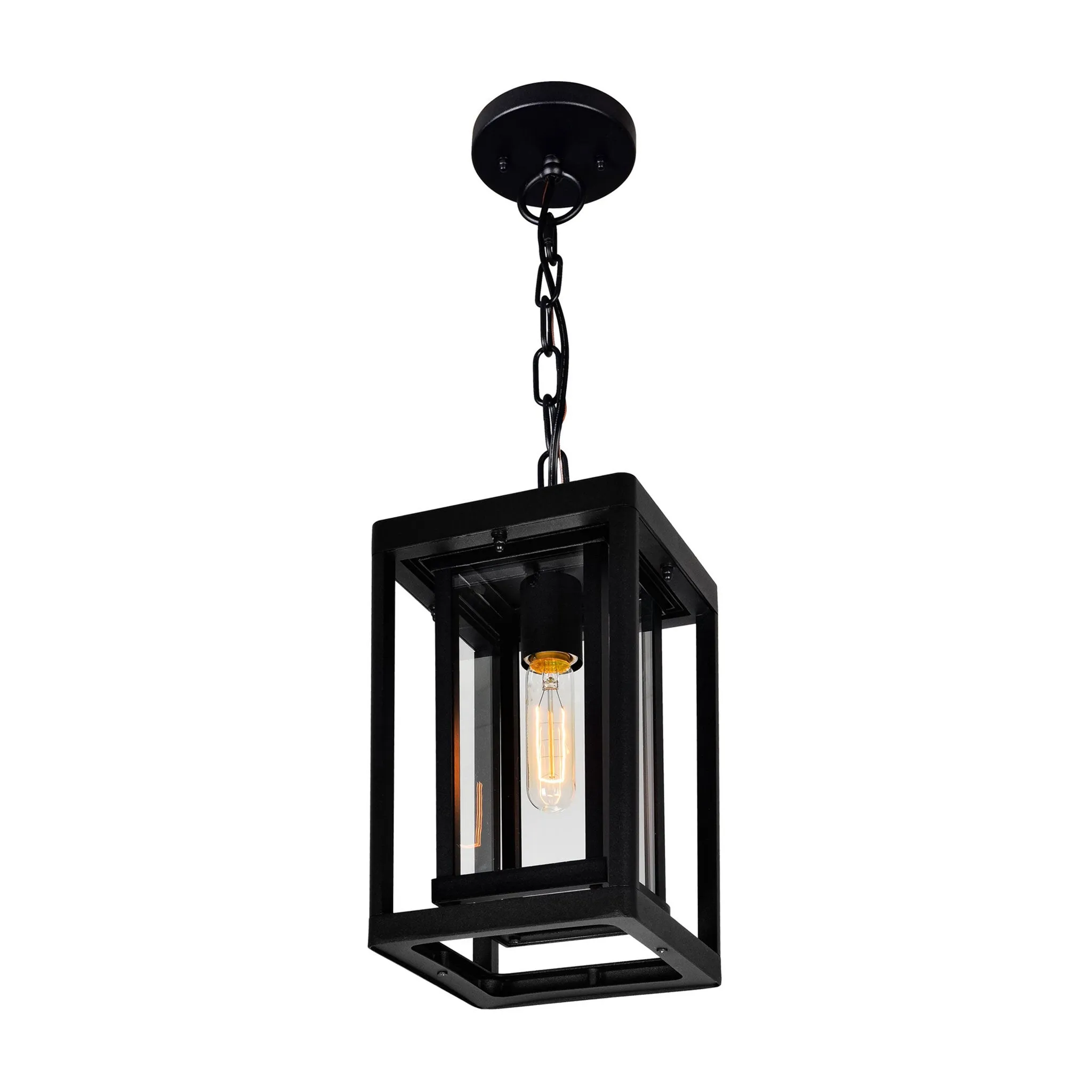 CWI Lighting Mulvane 1-Light Black Outdoor Hanging Light