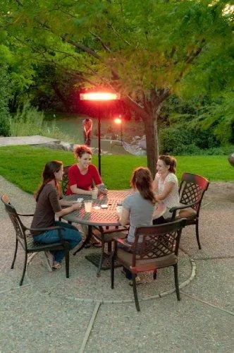 e-Joy Outdoor/Indoor Patio Heater with Remote and Offset Pole, For Wall Mounting or Free Standing, 1500W