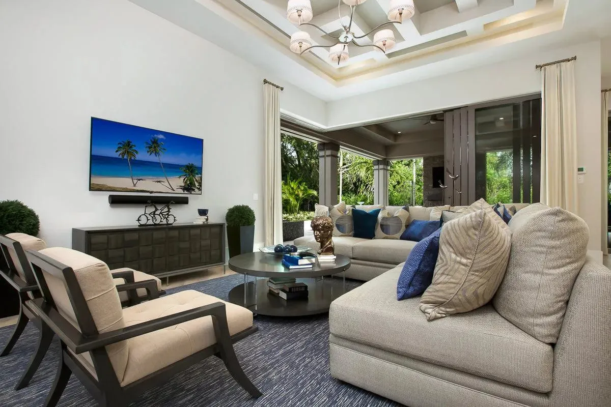 Elegant 4-bedroom home with spacious living, gourmet kitchen, and lanai.