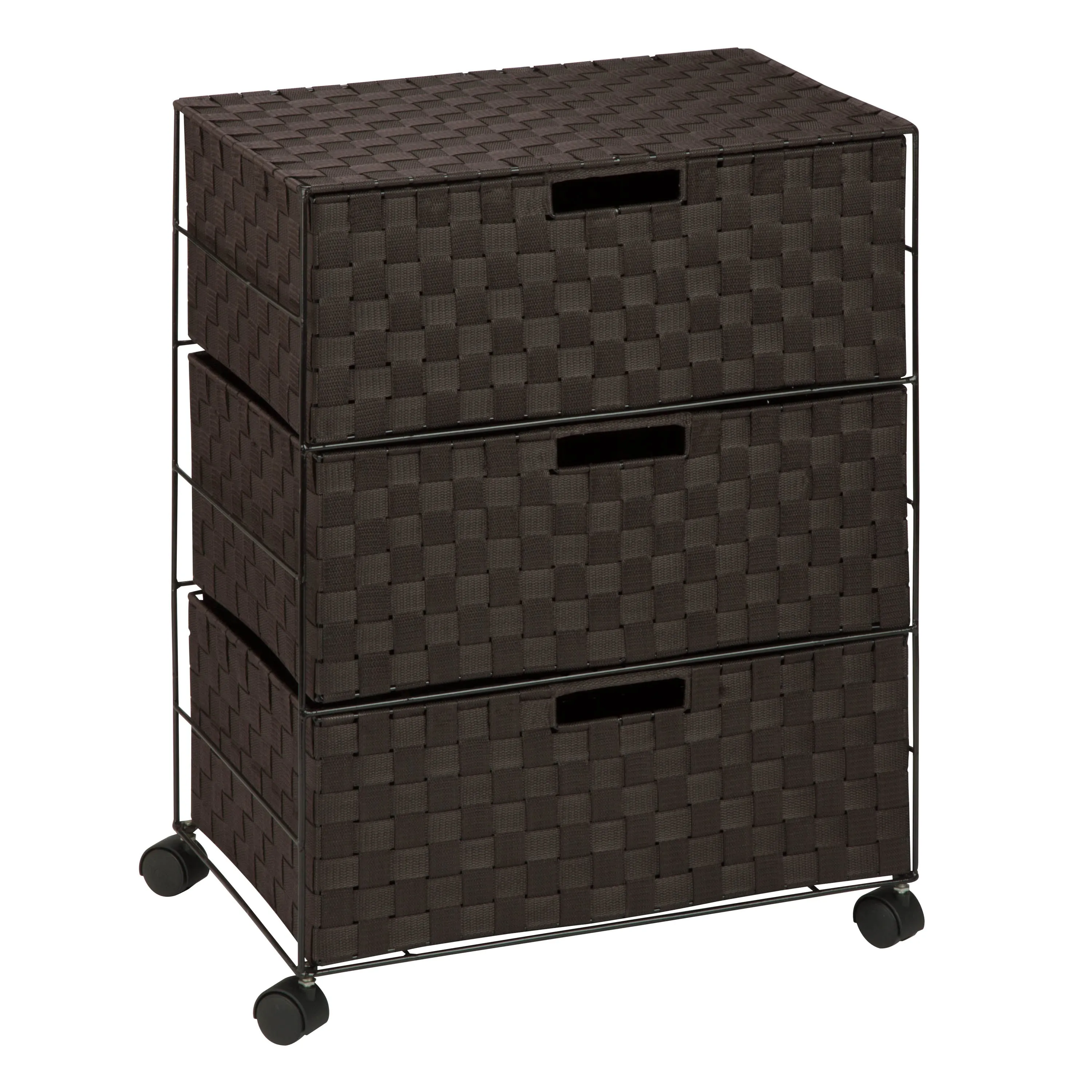 Espresso 3-Drawer Rolling Chest