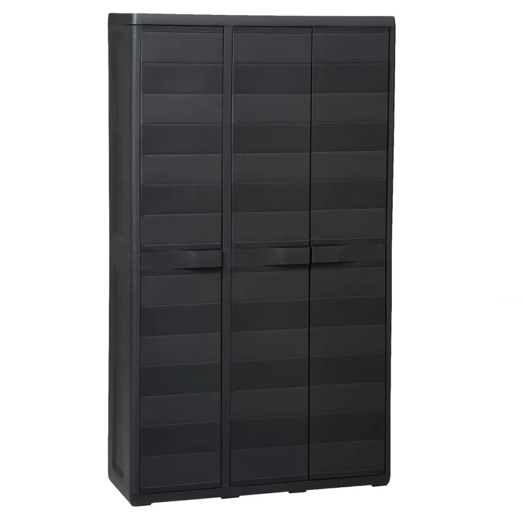 Garden Storage Cabinet with 4 Shelves Black