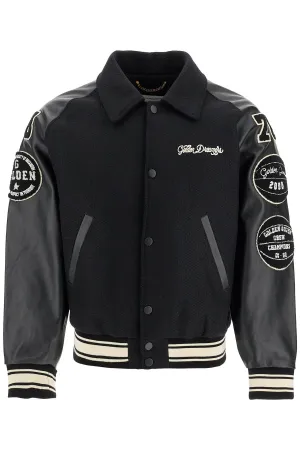 Golden Goose Wool Bomber Jacket With Patch Details