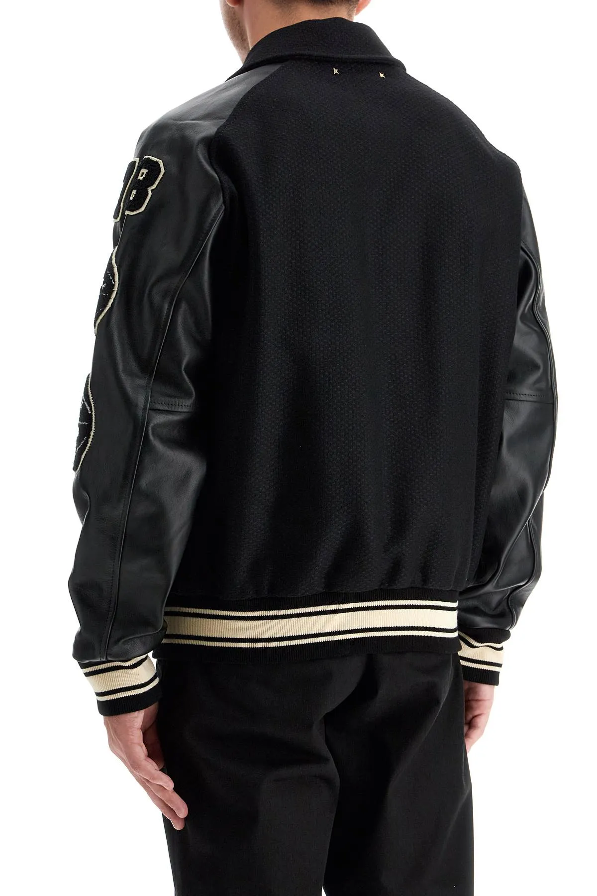 Golden Goose Wool Bomber Jacket With Patch Details