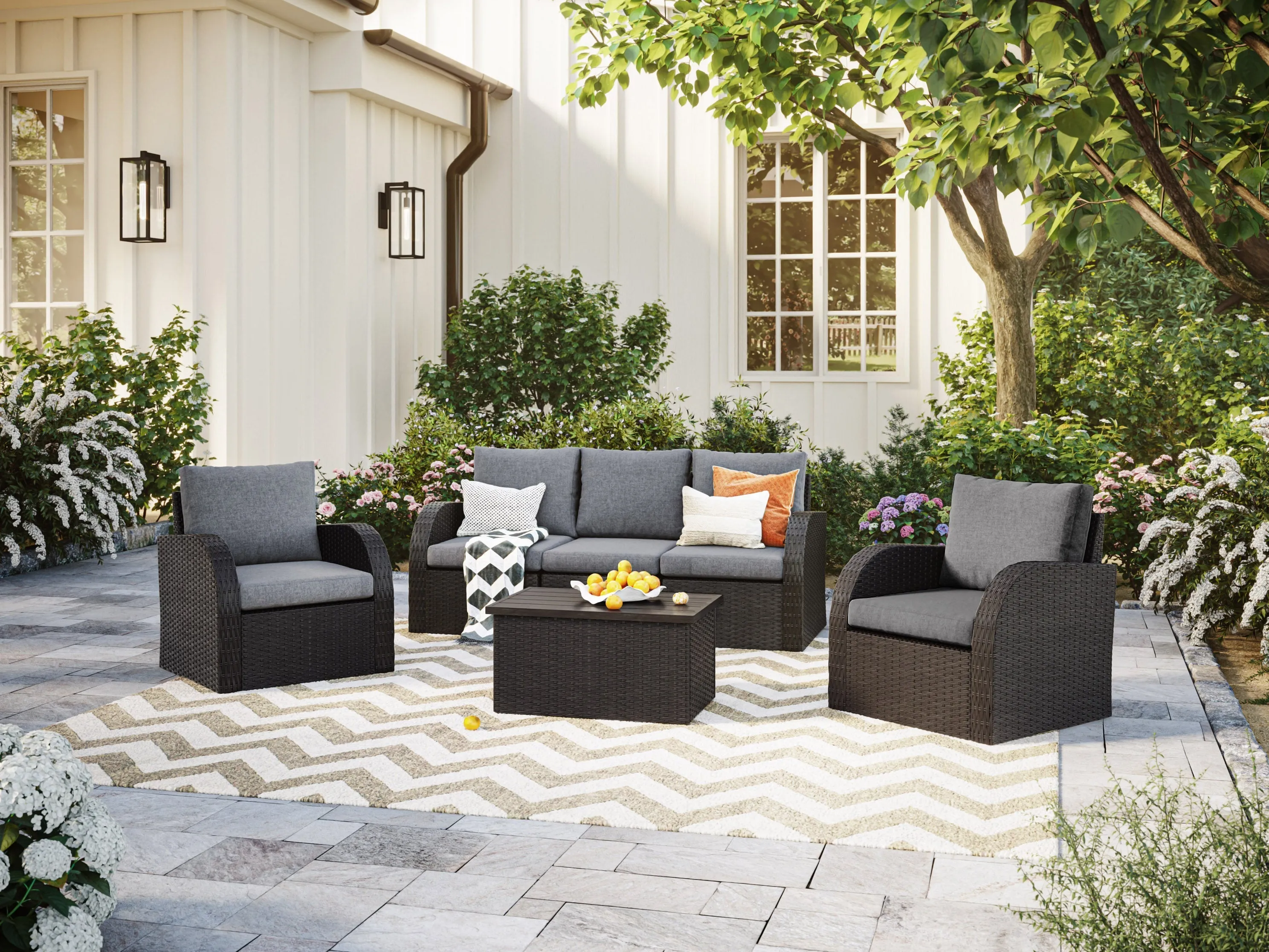 Grey 6pc Outdoor Sofa Set