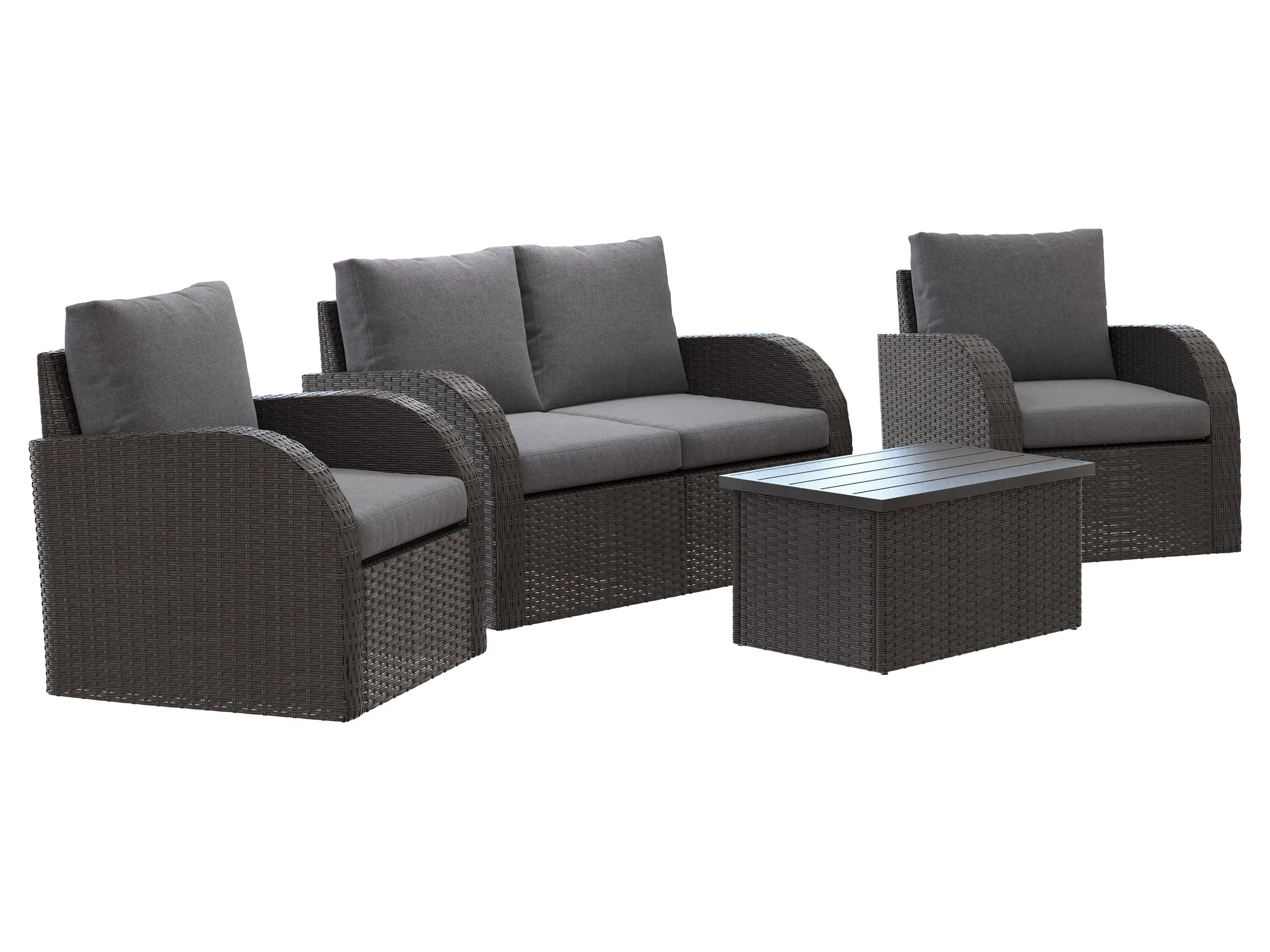 Grey Outdoor Loveseat 5pc Set