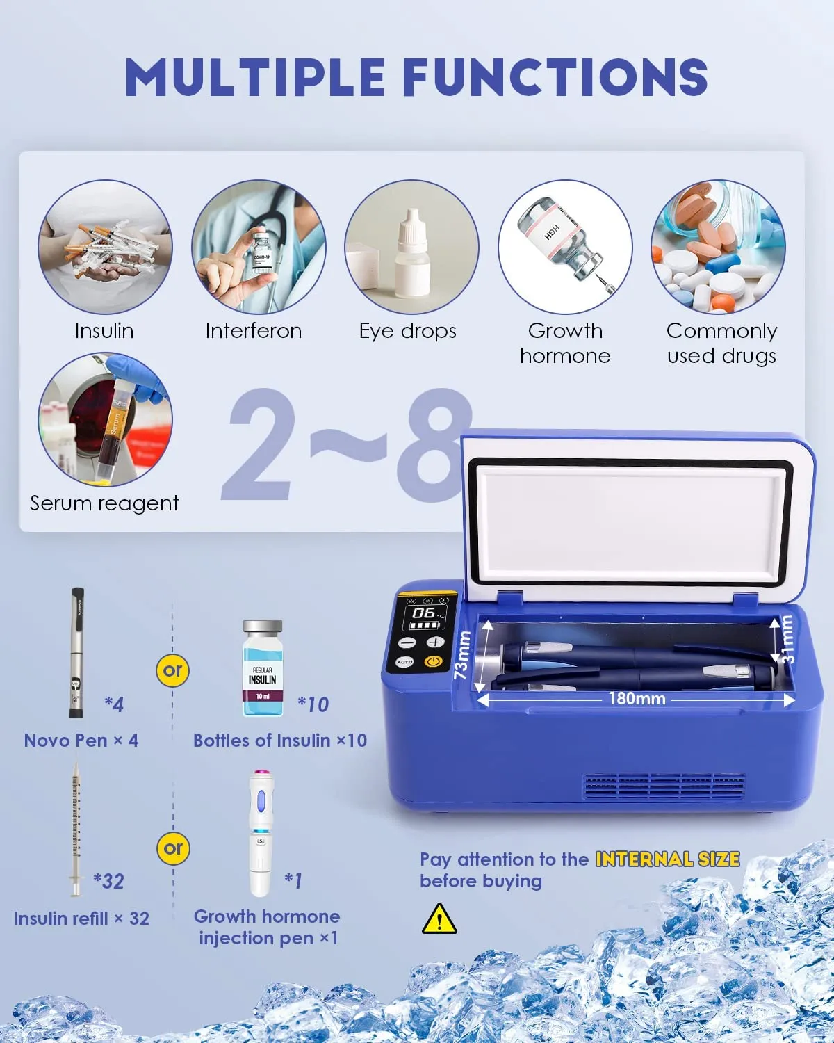 Insulin Cool Box for Medicines Mini Intelligent Electric Fridge