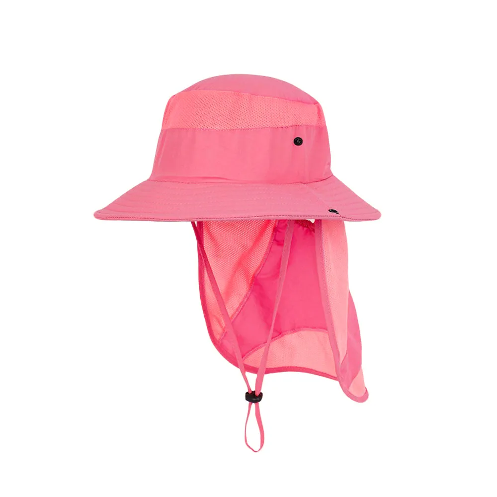 Kids Boys Girls Long Neck Flap Safari Cap Boonie Fishing Summer Bucket Hat YZB0164