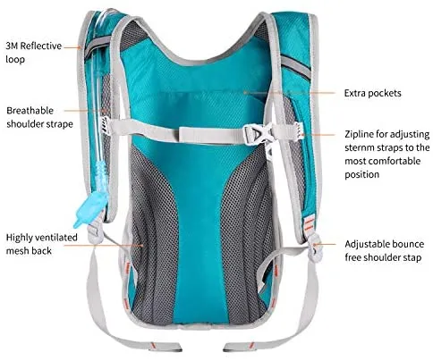 KUYOU Outdoor Hydration Backpack with 2L Hydration Bladder