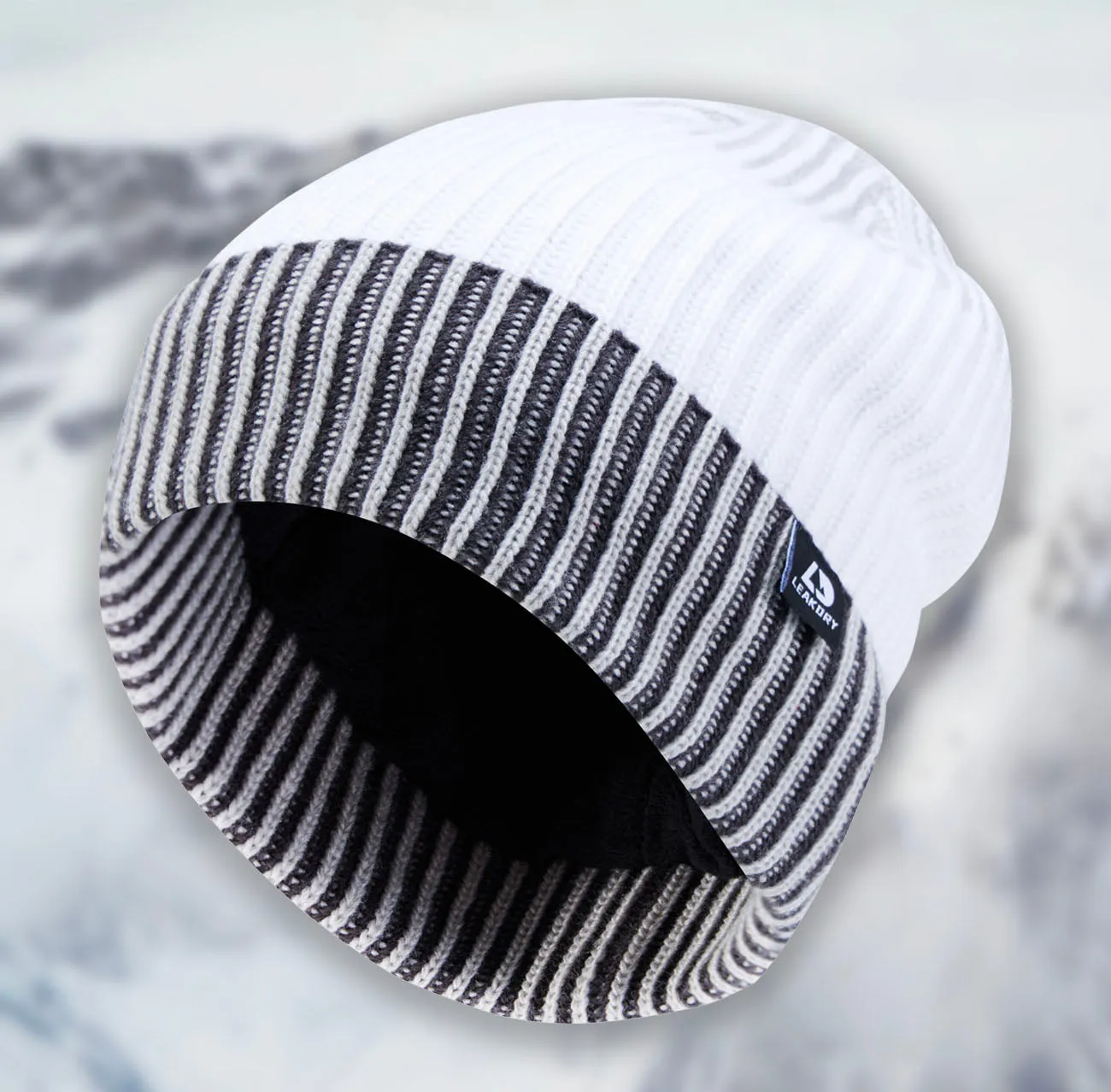 LEAKDRY ArcticShield Rolled Edge Beanie White