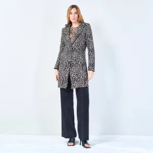 Leopard print tailored coat wholesale