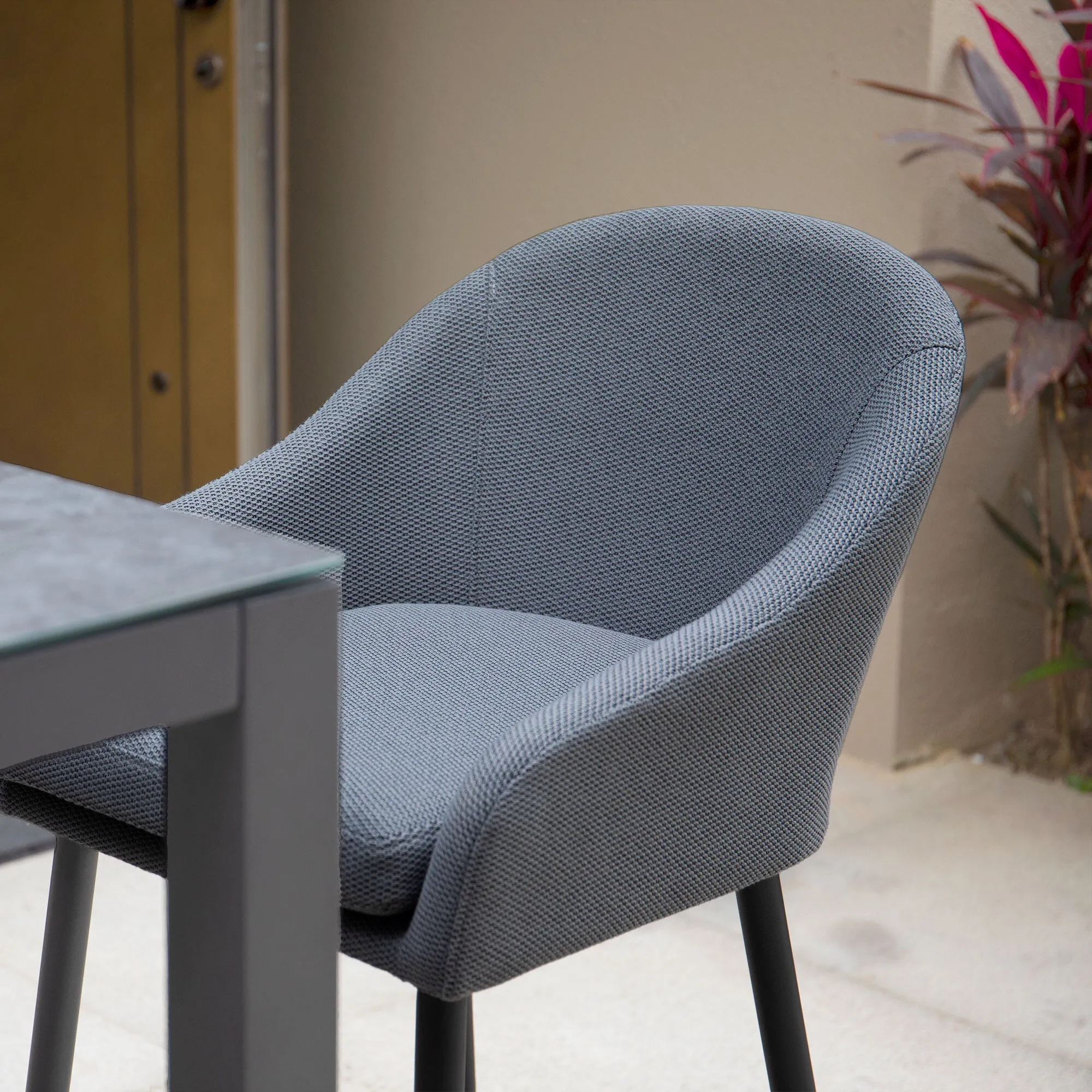 Luna Outdoor Fabric Bar Stool in Grey