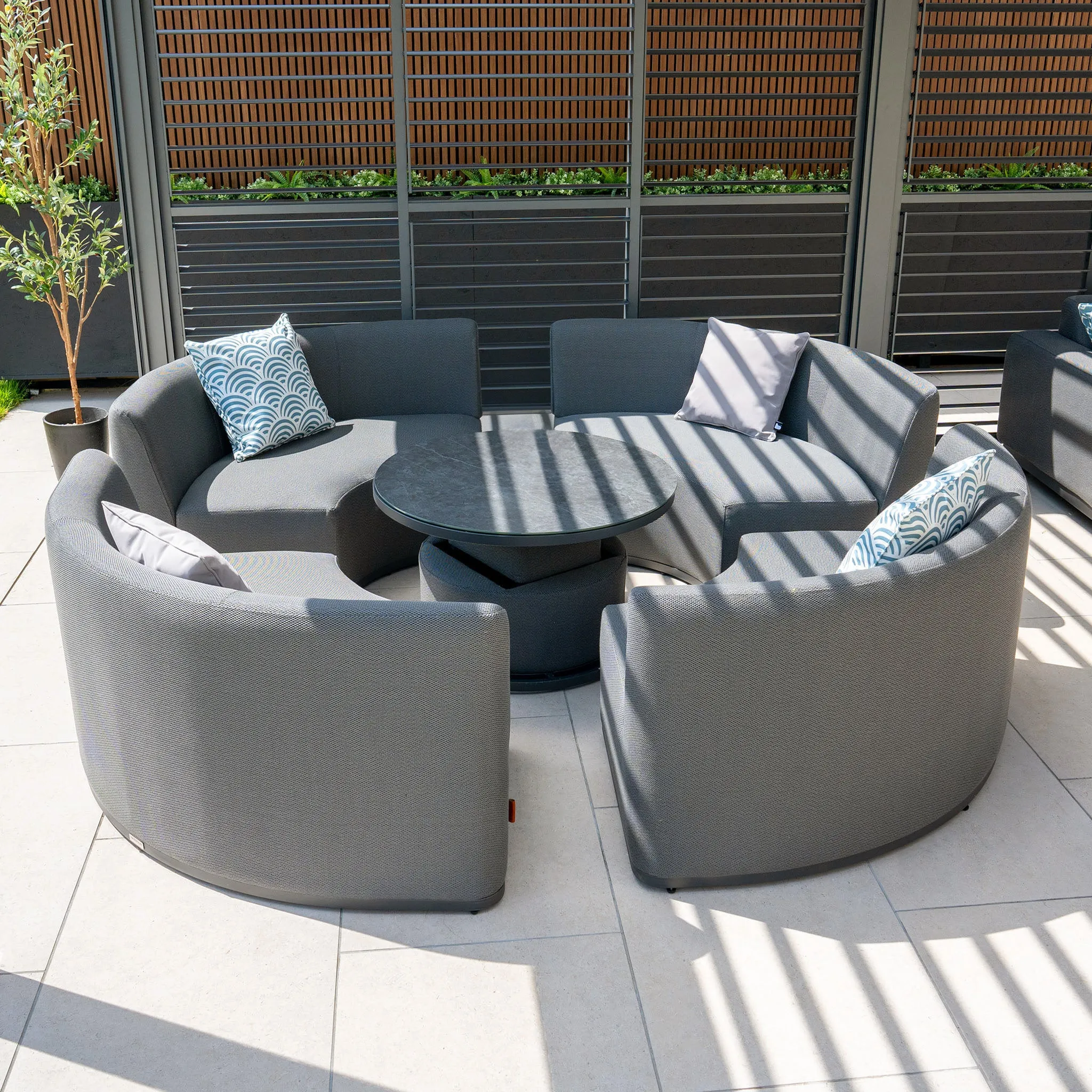 Luna Outdoor Fabric Lifestyle Suite with 4 Sofas in Grey