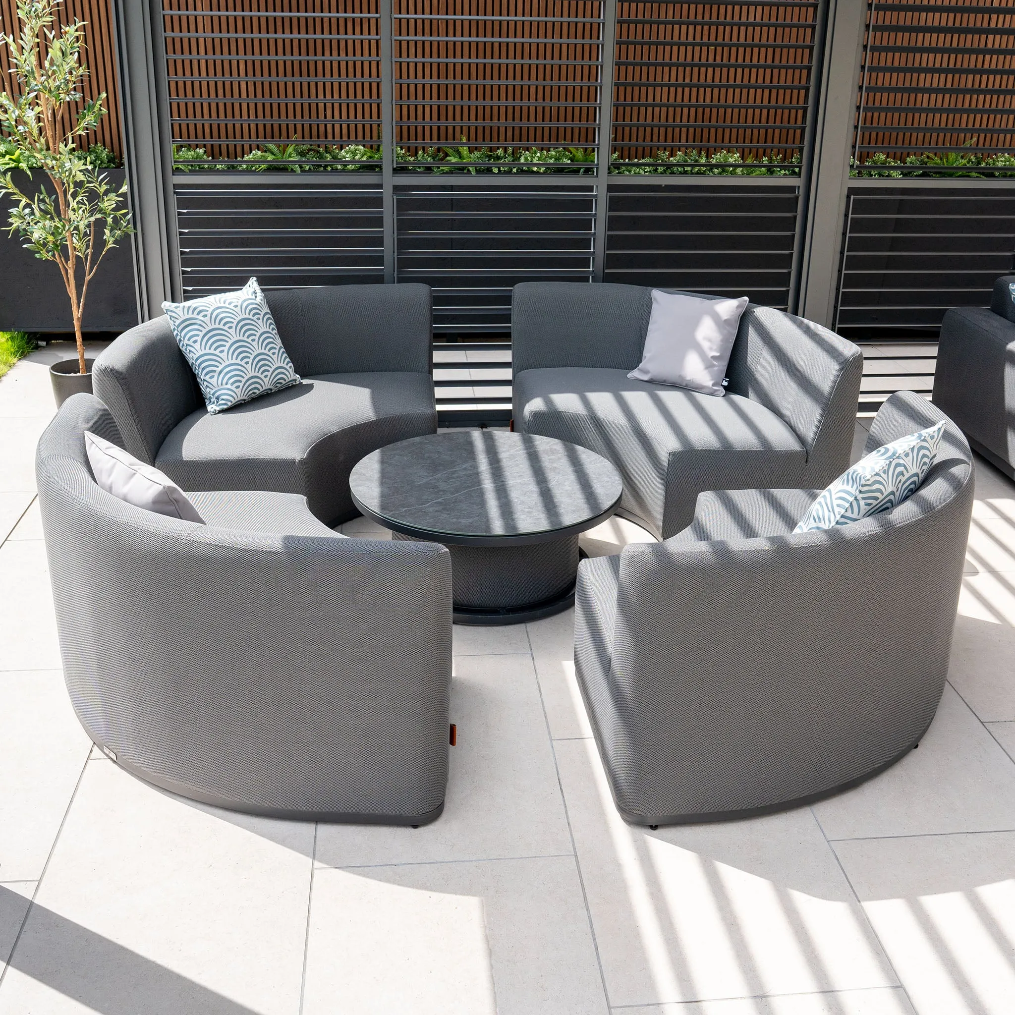 Luna Outdoor Fabric Lifestyle Suite with 4 Sofas in Grey