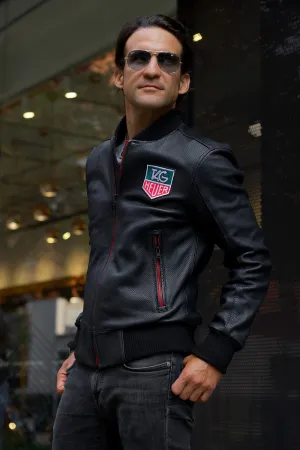 LUXUS II Bomber Jacket in Perforated Leather Black - Tag Heuer Ed.