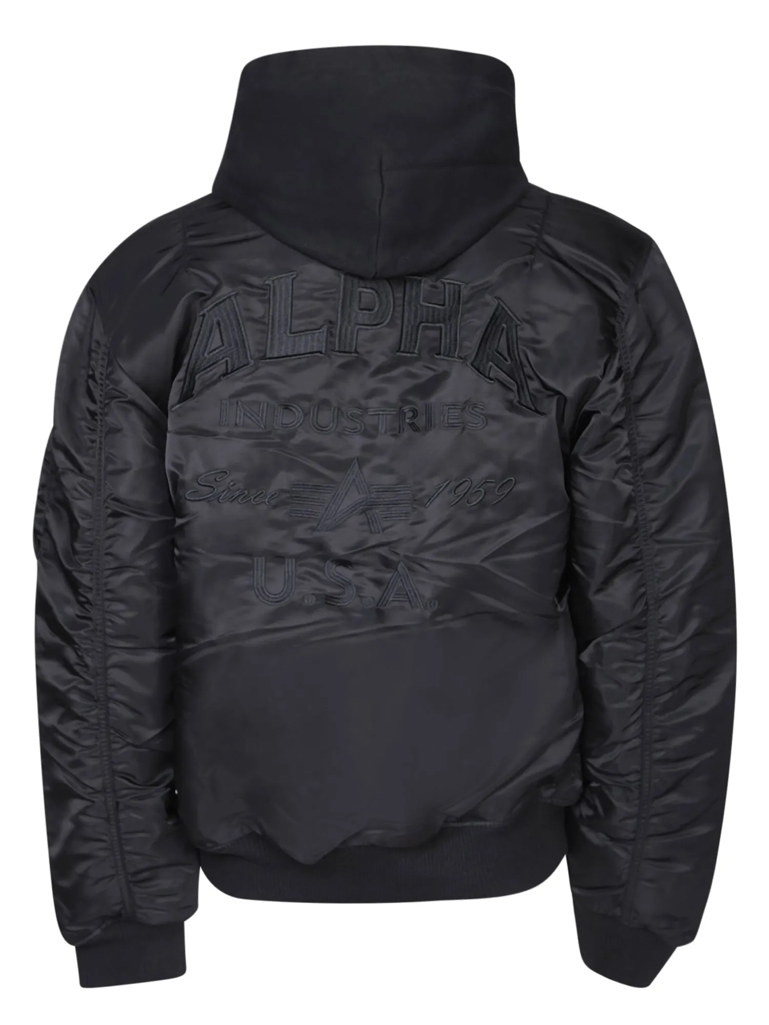 Ma-1 ZH hooded black bomber jacket