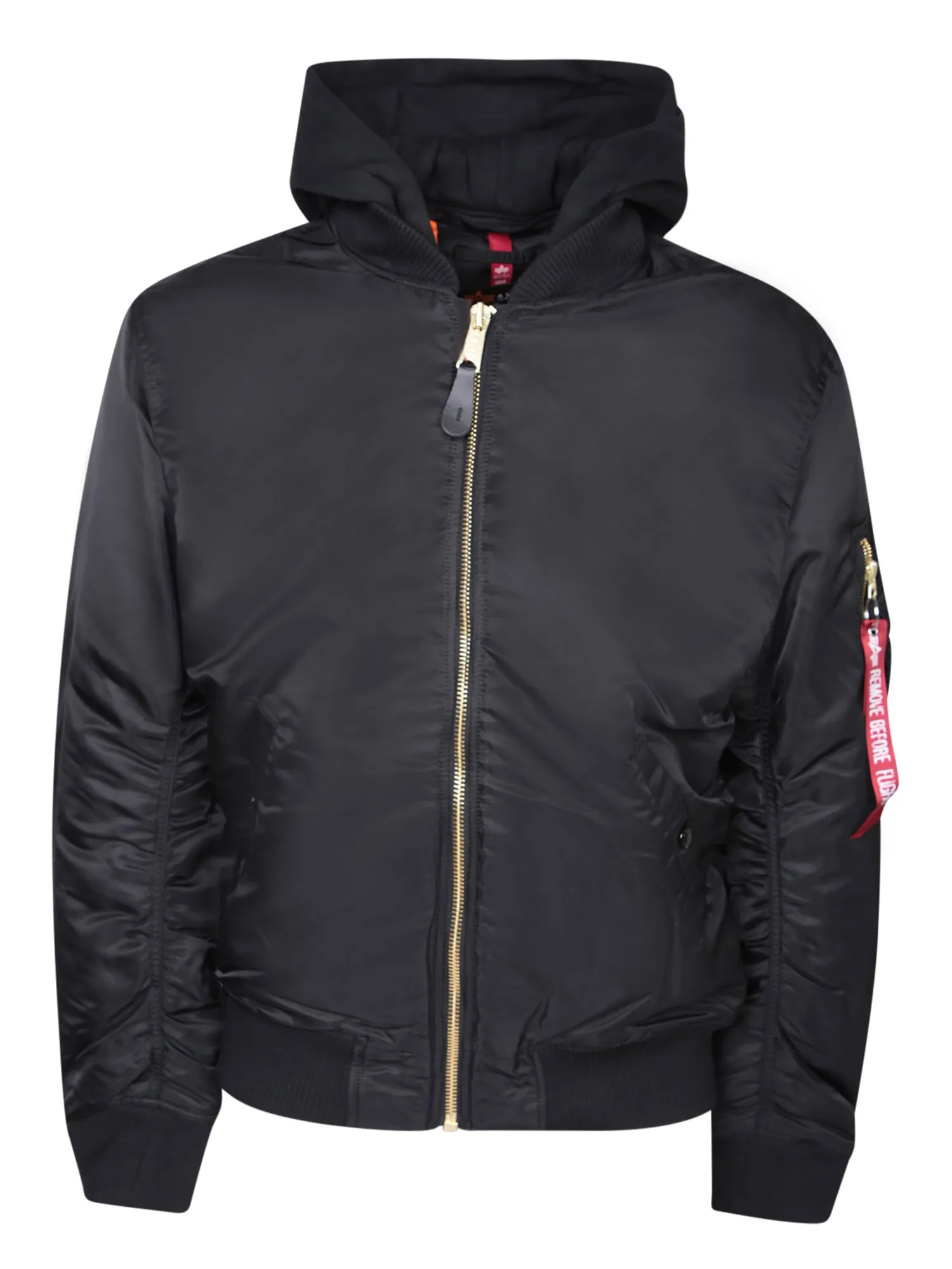 Ma-1 ZH hooded black bomber jacket