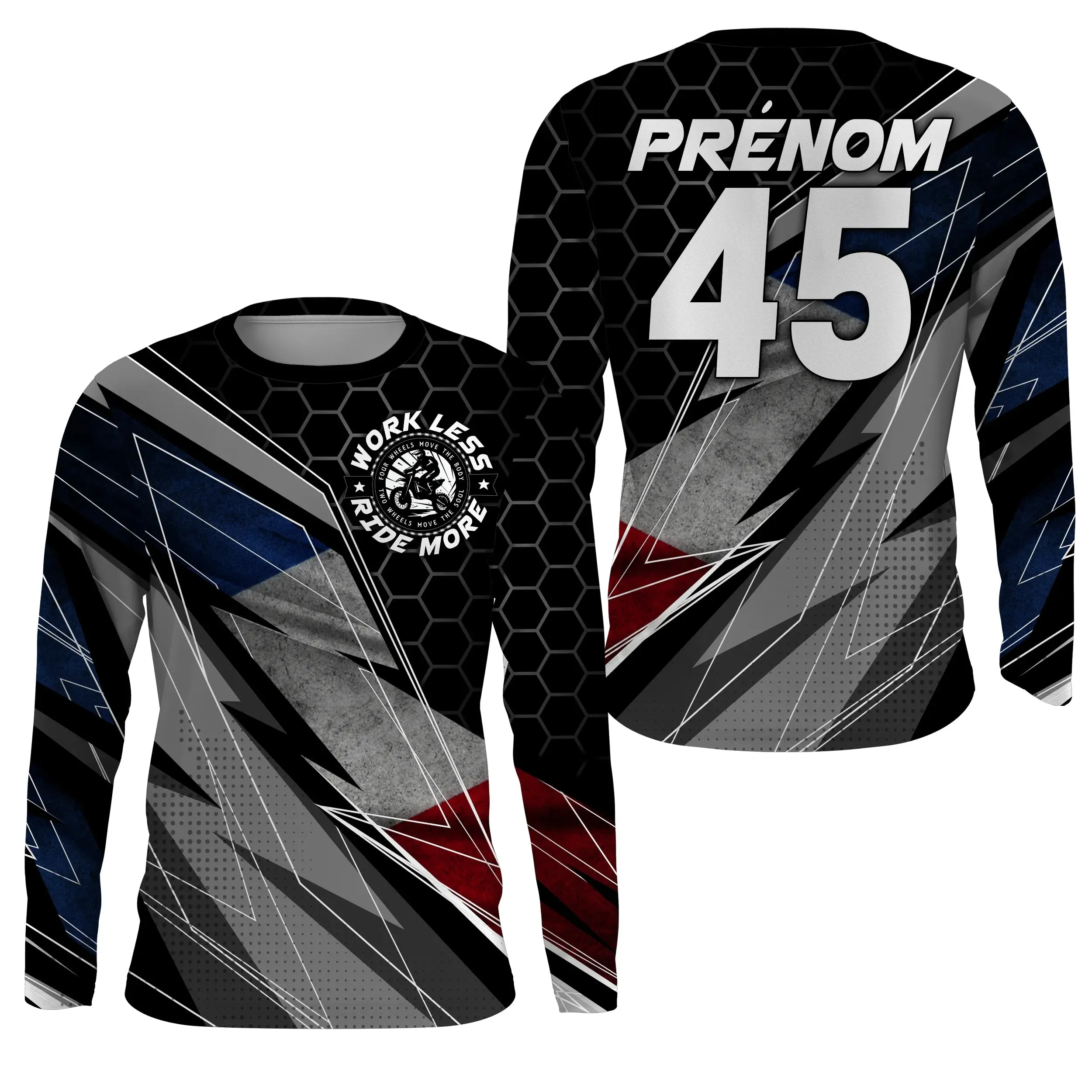 Maillot De Motocross MX Racing Personnalisé, Drapeau France, Cadeau Fan Motos Tout-Terrain - CT15122230