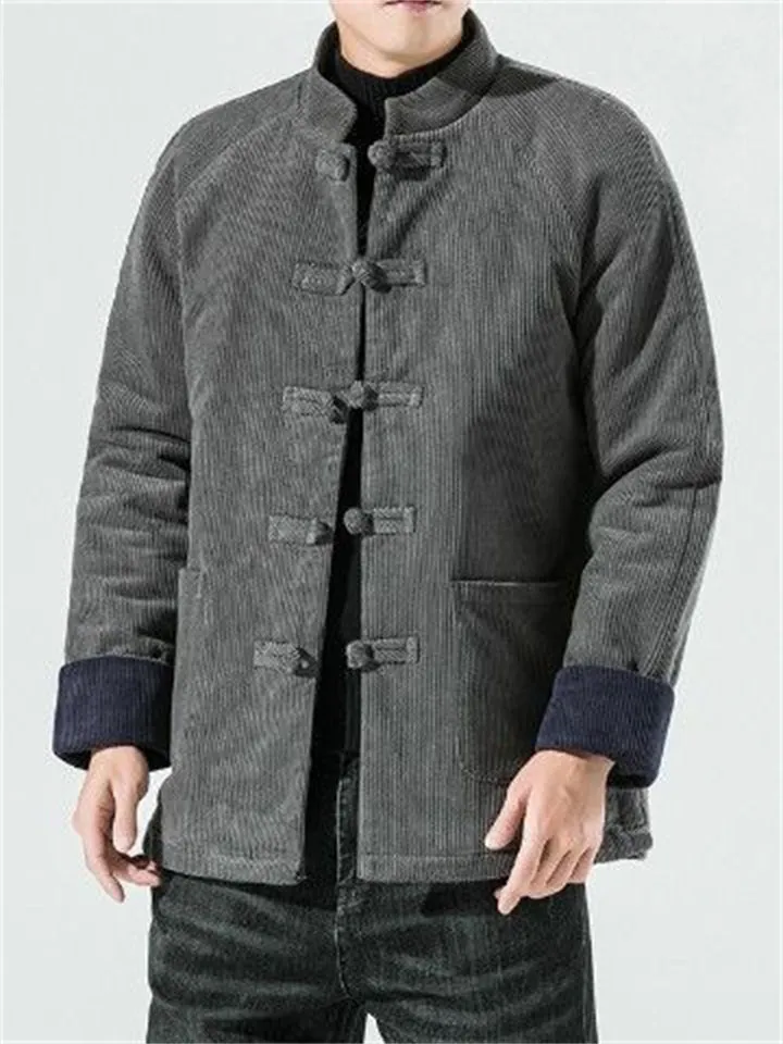 Men's Chinese Style Traditional Corduroy Coats