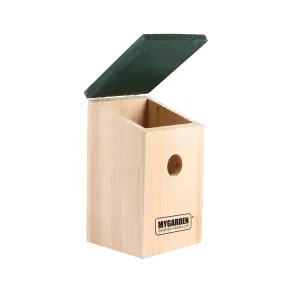 My Garden Bird Nesting Box House Wooden Hanging Garden Nest Box Home For Wild Birds Weatherproof Eco-Friendly Birdhouse with Bird Spotting Chart