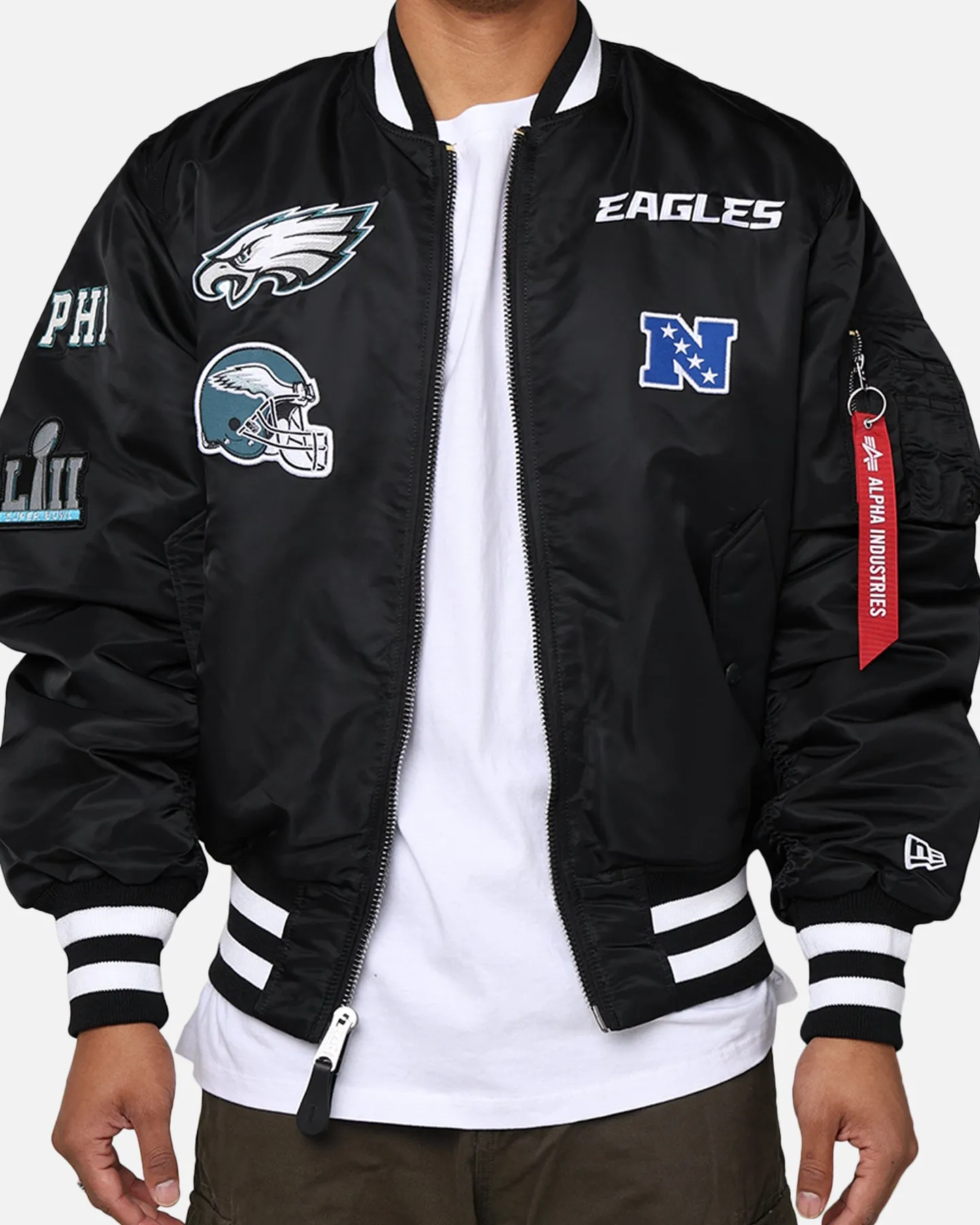 New Era X Alpha Series X NFL Philadelphia Eagles MA-1 Bomber Jacket Black